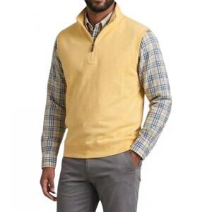 NEW BATTON paulo performance quarter zip vest in straw/maze